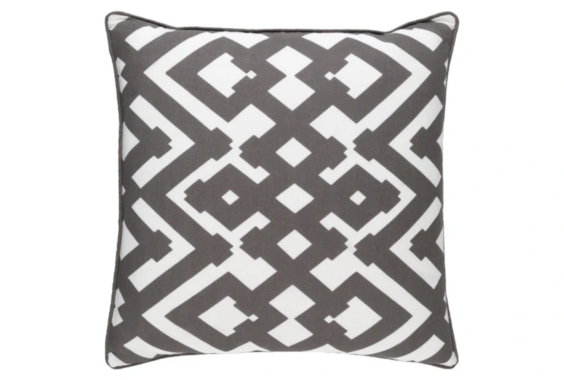 Accent Pillow-Langley Zig Zag Geo Charcoal/Ivory 20X20 - 360