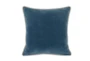 18X18 Marine Teal Blue Stonewashed Velvet Throw Pillow - Signature