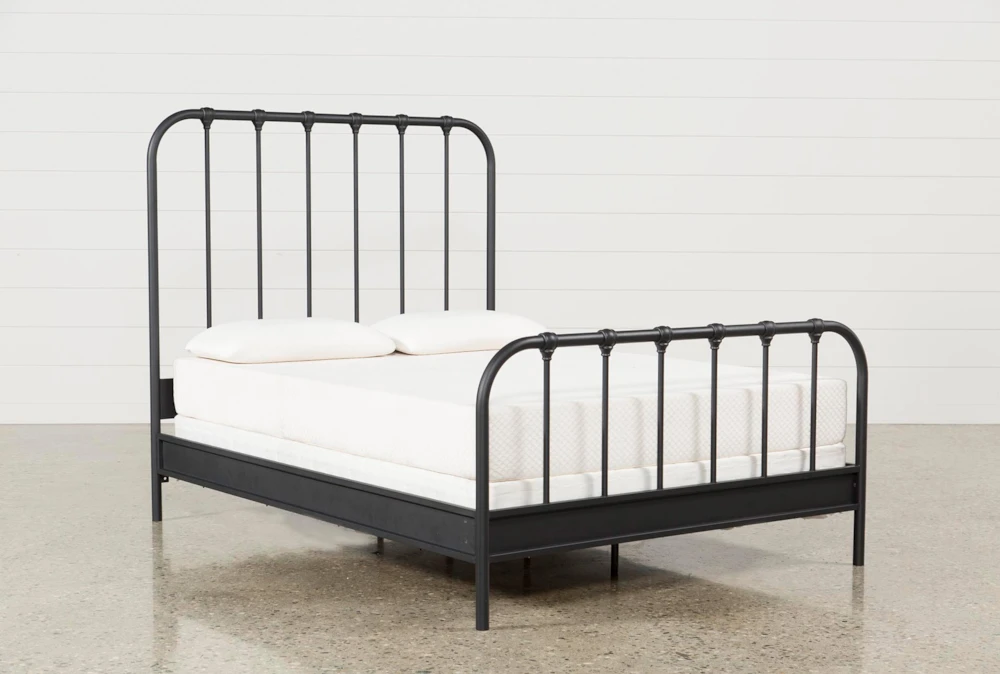 Knox Black Queen Metal Panel Bed