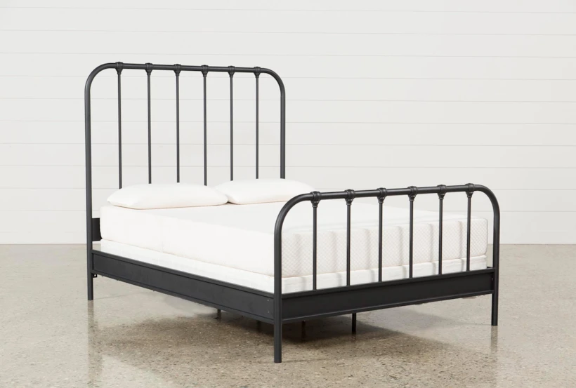 Knox Black Queen Metal Panel Bed - 360