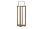 31 Inch Wood Metal Glass Lantern - Material