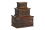 3 Piece Set Wood Reclaimed Boxes - Back