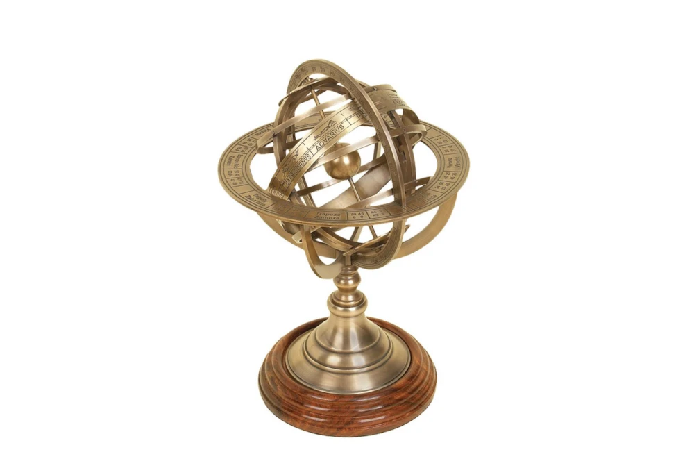 11 Inch Brass Globe Armillary