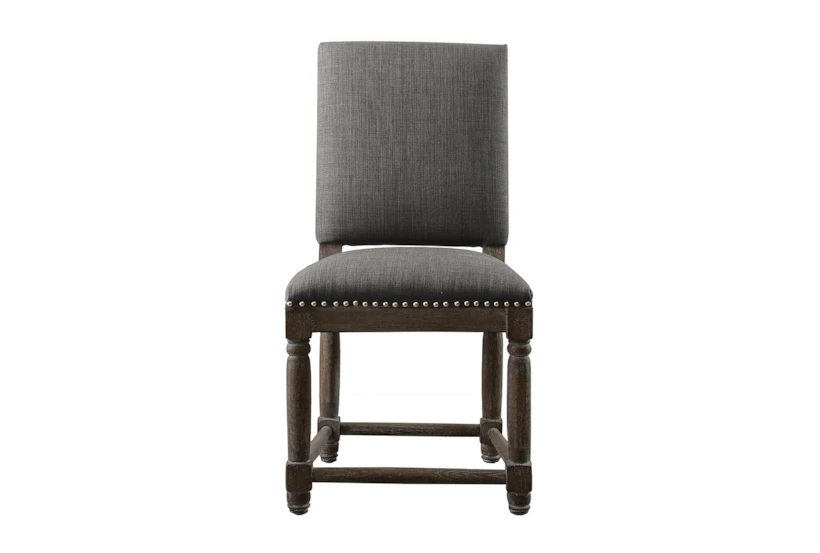 Reclaimed Grey Dining Chair W/Granite Nailheads - 360