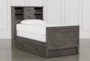 Owen Grey Twin Wood Bookcase Bed With Trundle Storage - Signature