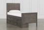 Owen Grey Twin Wood Panel Bed With Single 4-Drawer Storage Unit - Signature