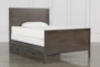 Owen Grey Full Wood Panel Bed With Single 2-Drawer Storage Unit - Signature