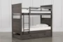 Owen Grey Twin Over Twin Wood Bunk Bed With Storage Trundle - Signature