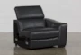 Kristen Slate Grey Leather Right Facing Power Recliner with Adjustable Headrest & USB - Signature