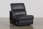 Kristen Slate Grey Leather Armless Power Recliner with Adjustable Headrest & USB - Signature