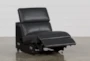 Kristen Slate Grey Leather Armless Power Recliner with Adjustable Headrest & USB - Side