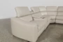Kristen Silver Grey Leather  131" 6 Piece Power Reclining Modular Sectional with Adjustable Headrest & USB - Top