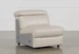 Kristen Silver Grey Leather Armless Chair - Side