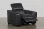 Kristen Slate Grey Leather Power Recliner with Adjustable Headrest & USB - Recline