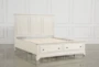 Kincaid White Queen Wood Panel Bed With Storage - Side