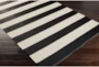 2'x3' Rug-Black & White Cabana Stripe - Detail