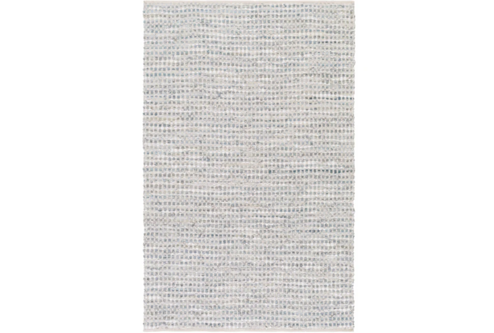 6'x9' Rug-Leather And Cotton Grid Grey