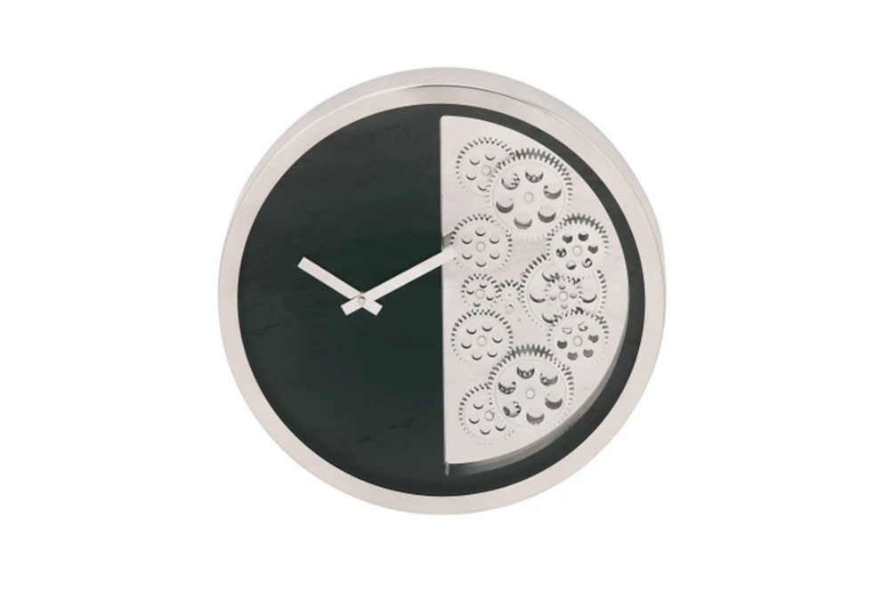 Steel Black Half Gear Wall Clock