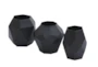 3 Piece Set Black Prizm Vases - Material