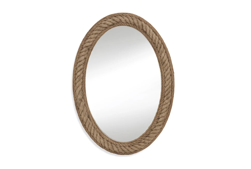 30X41 Natural Jute Rope Classic Oval Wall Mirror