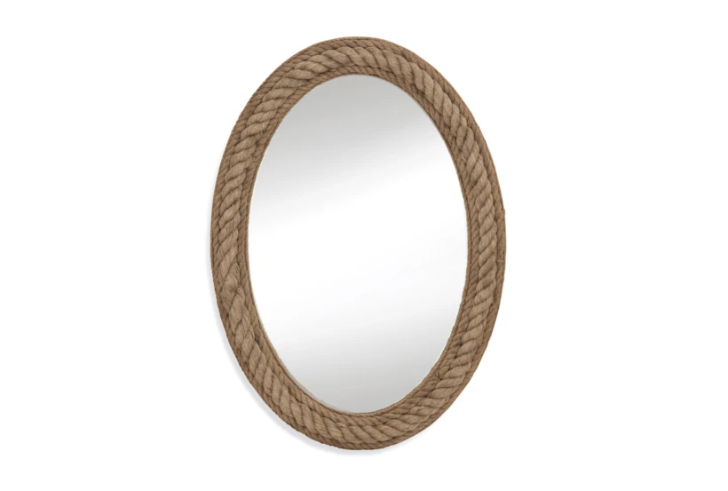 30X41 Natural Jute Rope Classic Oval Wall Mirror - 360