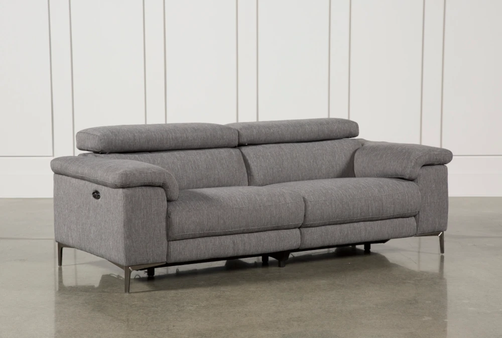 Talin Grey 85" Power Reclining Sofa with Adjustable Headrest & USB