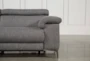 Talin Grey 85" Power Reclining Sofa with Adjustable Headrest & USB - Side