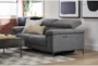 Talin Grey 85" Power Reclining Sofa with Adjustable Headrest & USB - Room