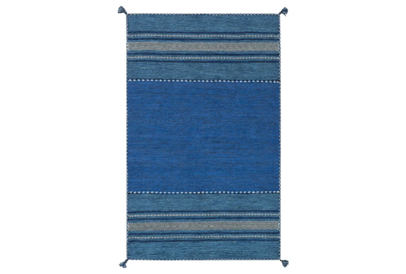8'x10' Rug-Tassel Cotton Flatweave Blue - 360