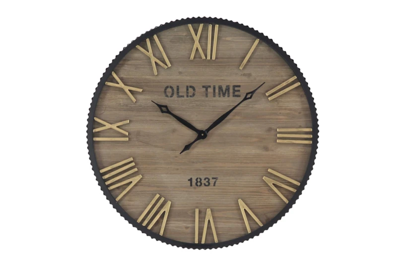 Wood Metal Wall Clock - 360