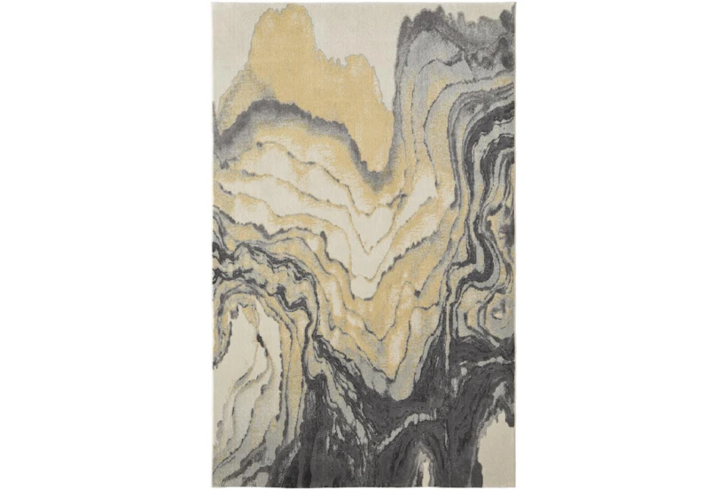 5'x8' Rug-Grey And Yellow Marbled Swirl - 360