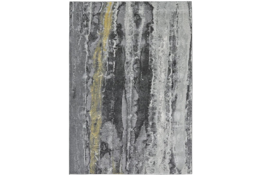 8'x11' Rug-Grey And Yellow Faux Bois