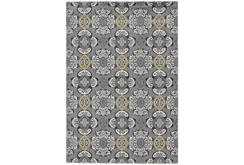 8'x11' Rug-Grey And Yellow Traditional Medallions - 360