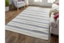 4'x6' Rug-Recycled Pet Navy Pin Stripes - Room