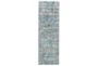 2'6"x8' Rug-Blue And Grey Strie Damask - Signature