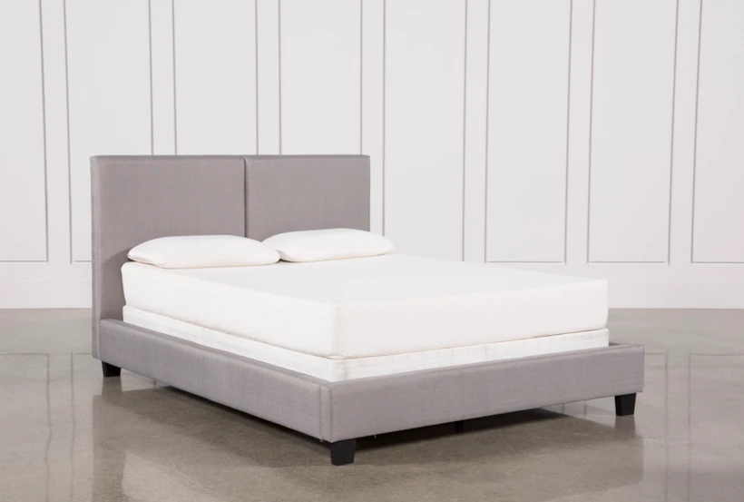 Rylee Grey Queen Upholstered Panel Bed - 360