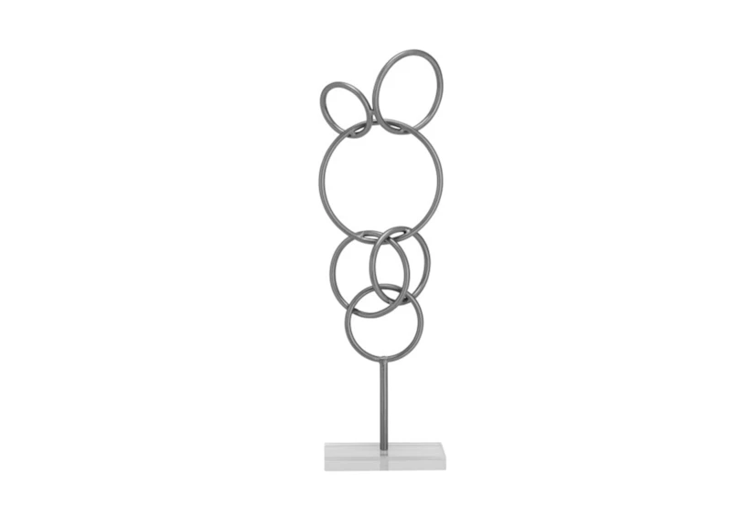 21 Inch Metal Sculpture On Stand - 360