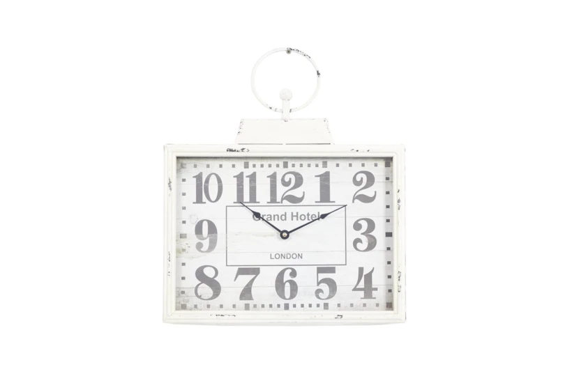 15 Inch White Grand Hotel Wall Clock - 360
