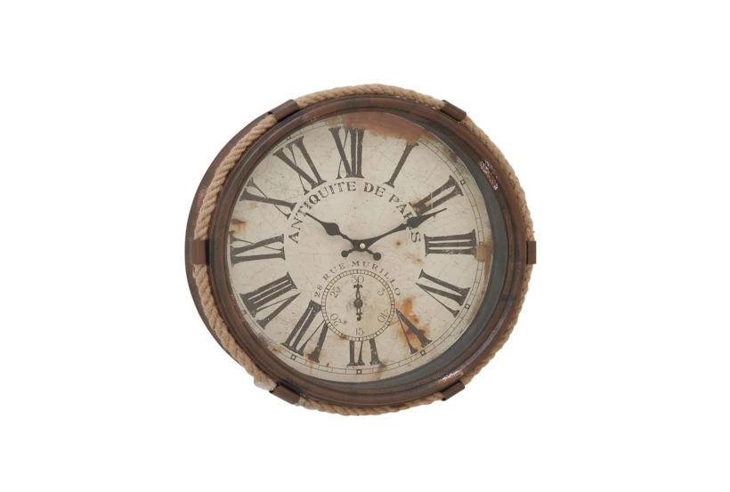17 Inch Antique De Paris Glass Wall Clock - 360