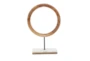 17 Inch Wood Ring On Marble Stand - Back