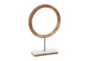 17 Inch Wood Ring On Marble Stand - Signature