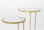 2 Piece Metal And Marble Side Tables - Detail
