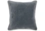 18X18 Steel Grey Stone Washed Velvet Throw Pillow - Signature