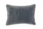 14X20 Steel Grey Stone Washed Velvet Lumbar Throw Pillow - Signature
