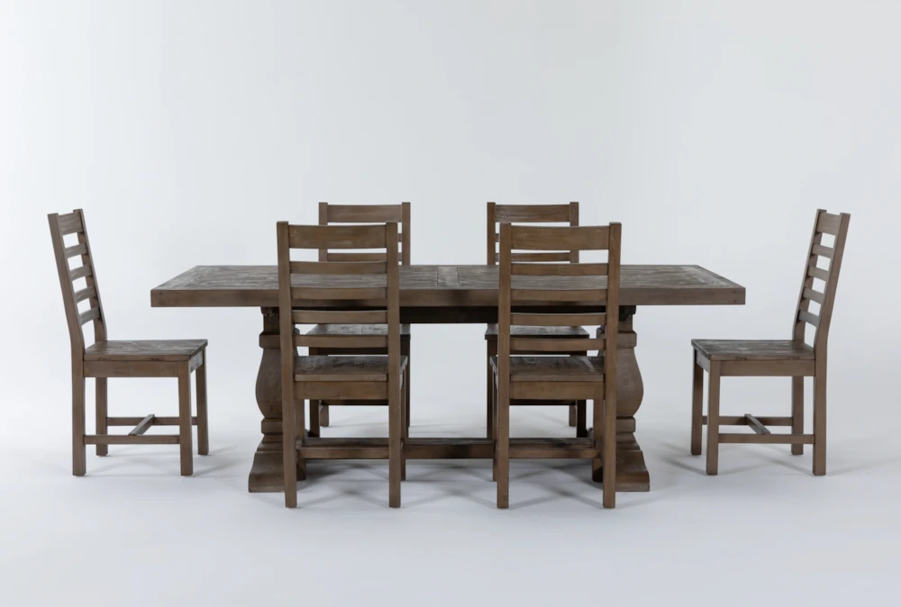 Caden 84" Dining With Side Chair Set For 6