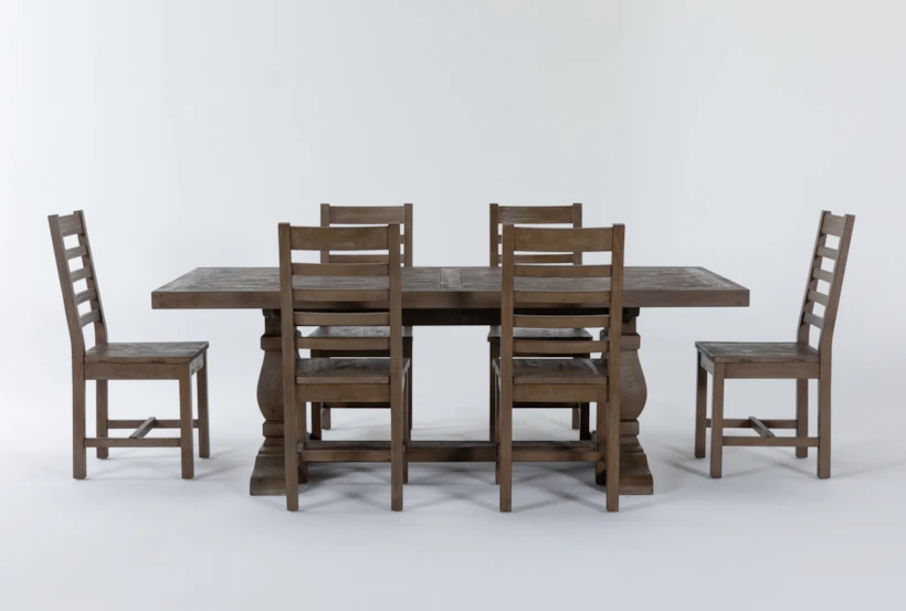 Caden 84" Dining With Side Chair Set For 6 - 360
