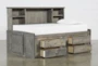 Summit Grey Twin Wood Bookcased Platform Daybed With 4-Drawer Storage Unit - Storage