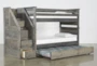 Summit Grey Twin Over Twin Wood Bunk With Trundle/Mattress & Stairway - Feature