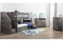 Summit Grey Twin Over Twin Wood Bunk With Trundle/Mattress & Stairway - Room