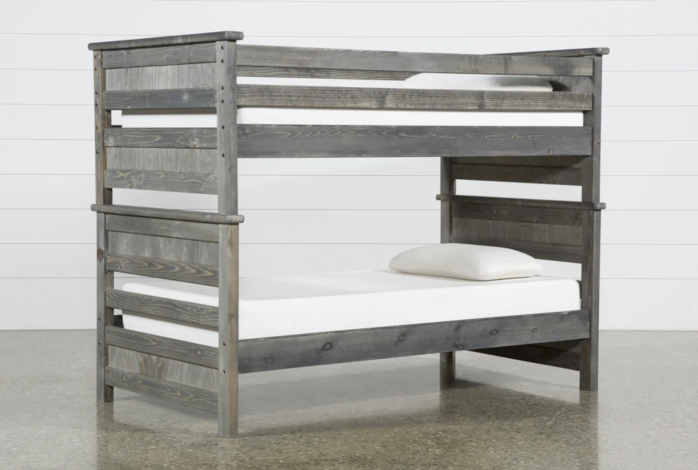 Summit Grey Twin Over Twin Wood Bunk Bed